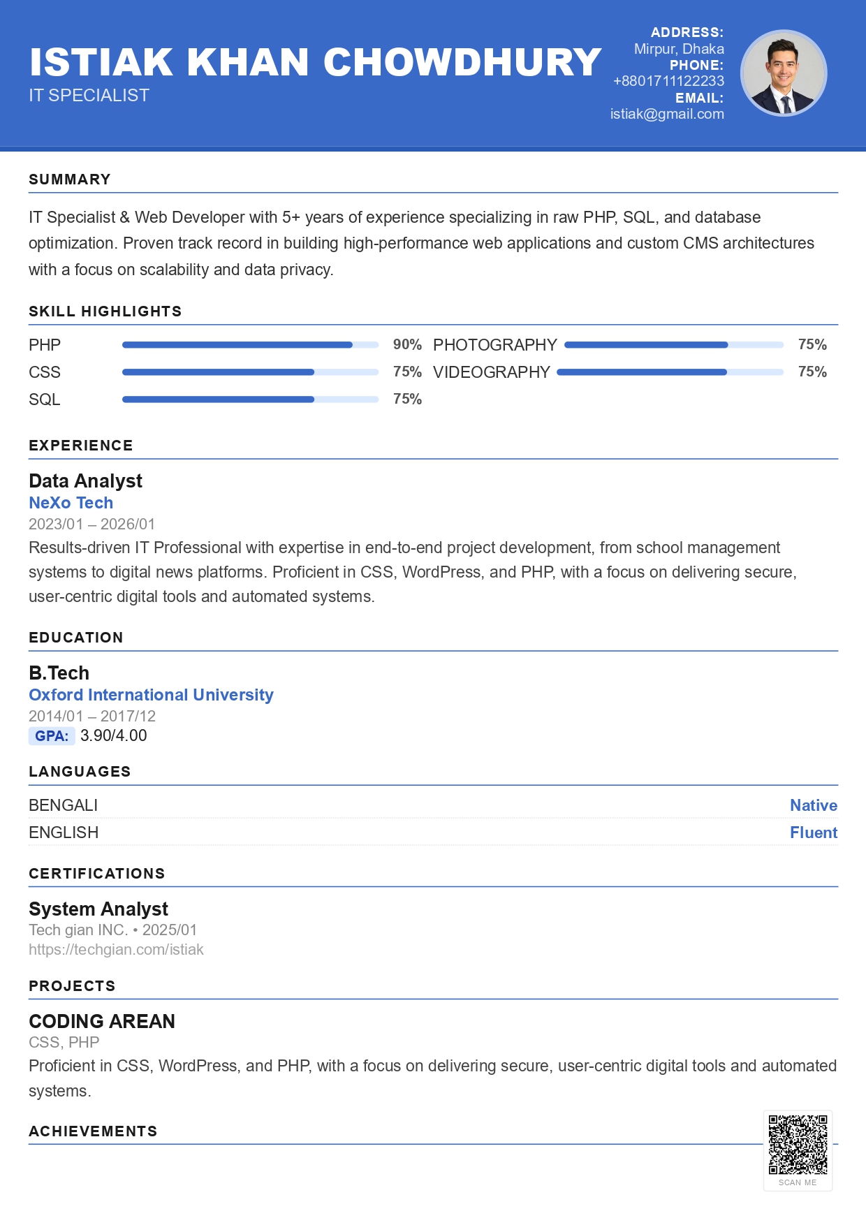 Blue Corporate resume template