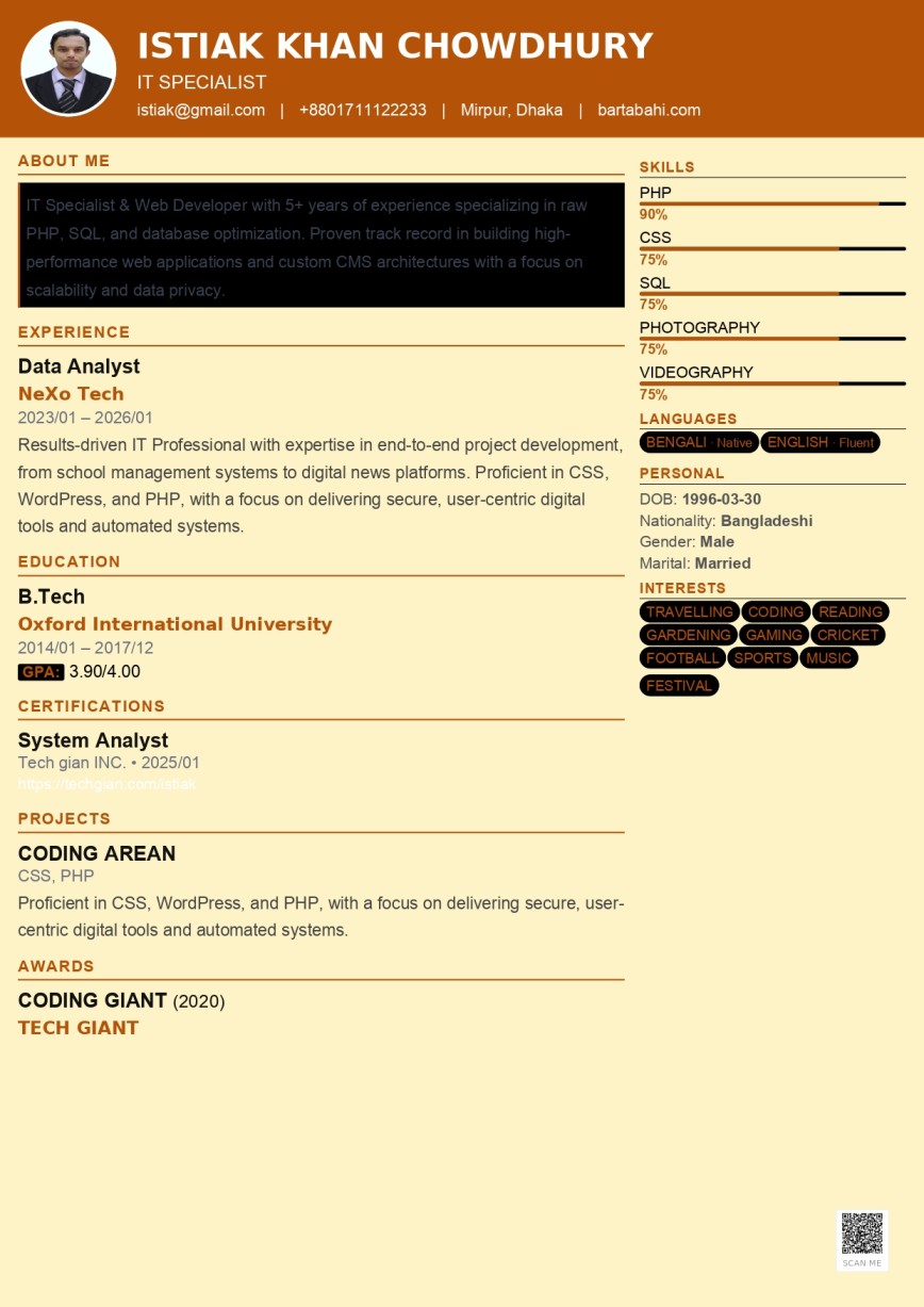 Copper Warm template