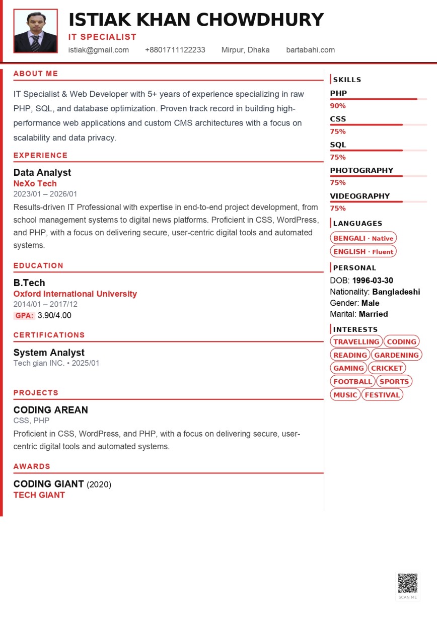 Crimson Bold resume template
