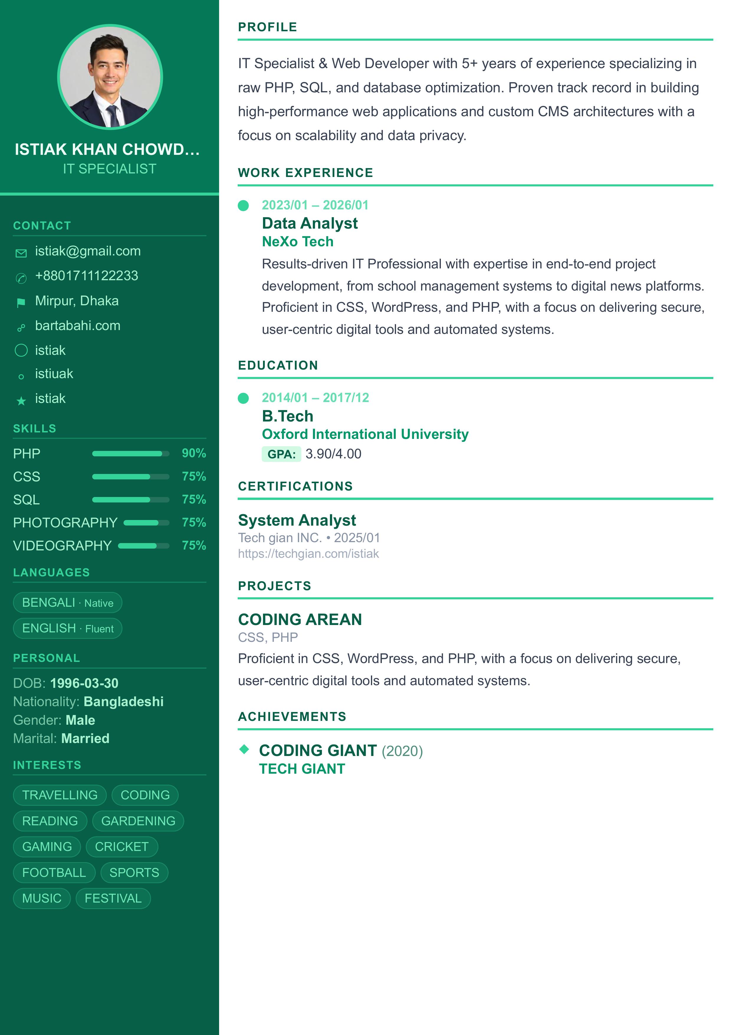 Modern Infographic resume template