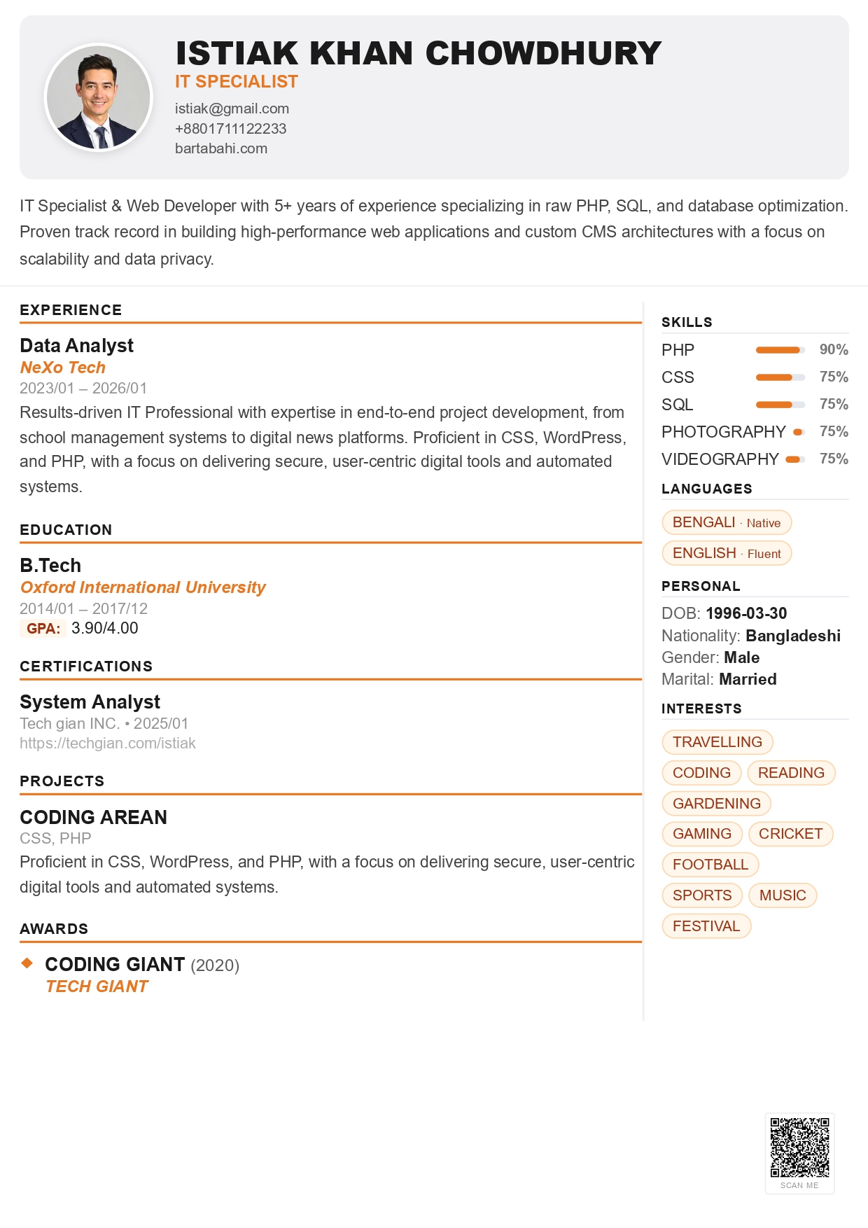 Silver Elegant resume template